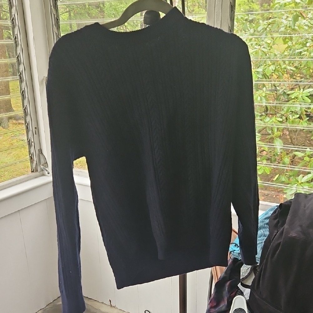 Classic Black Cable Knit Sweater